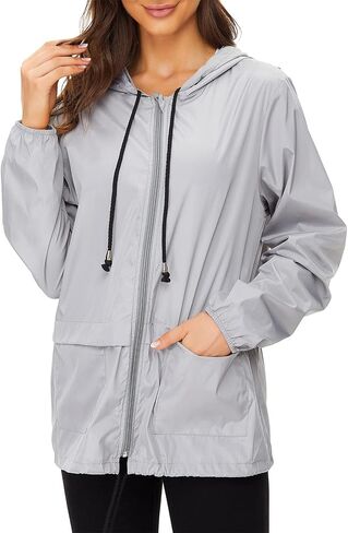 Women Rain Coats Lightweight Waterproof Outdoor Rain Jacket Hooded Packable Raincoats in Saudi Arabia
