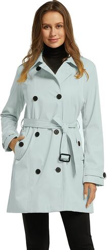 Wantdo Women's Waterproof Trench Coat Classic Lapel Outerwear Coat with Belt in Saudi Arabia
