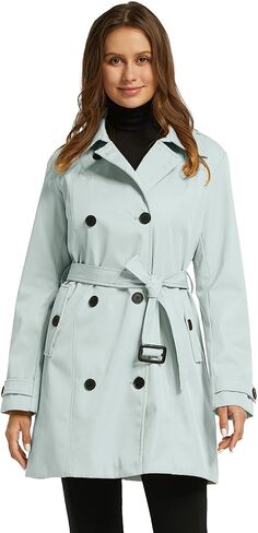 Wantdo Women's Waterproof Trench Coat Classic Lapel Outerwear Coat with Belt in Saudi Arabia