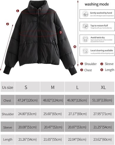 Gihuo Women’s Winter Cropped Puffer Jacket Coat Short Warm Quilted Jacket in Kuwait
