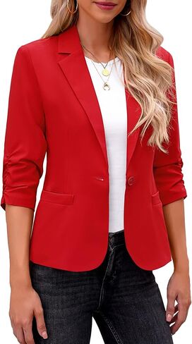 LookbookStore Blazers for Women Suit Jackets Dressy 3/4 Sleeve Blazer Business Casual Outfits for Work in Saudi Arabia