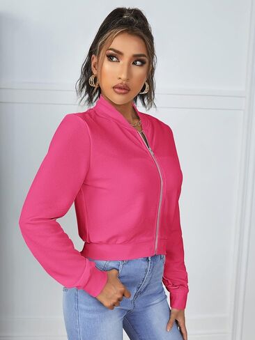 سترة نسائية كاجوال بأكمام طويلة من SweatyRocks مع سحاب علوي in Kuwait