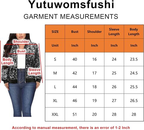 Yutuwomsfushi Womens Long Sleeve Sequin Open Front Zipper Jacket with Ribbed Cuffs in Saudi Arabia