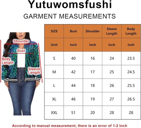 Yutuwomsfushi Womens Long Sleeve Sequin Open Front Zipper Jacket with Ribbed Cuffs in Saudi Arabia