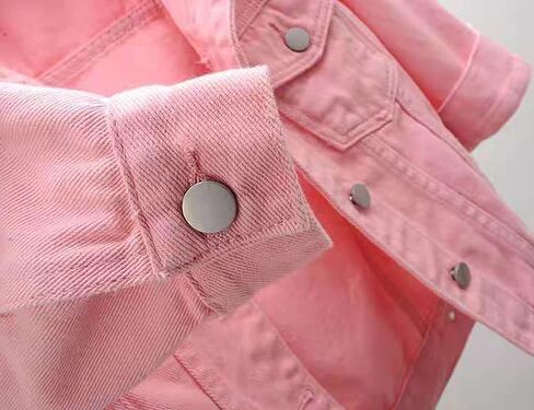 AMEBELLE Women's 3/4 Sleeve Strech Distress Slim Crop Denim Jean Trucker Jacket in Saudi Arabia