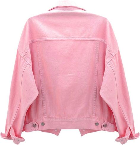 LifeShe Women's Embroidered Pearl Denim Jean Jacket Coat in Saudi Arabia