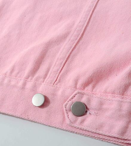 LifeShe Women's Embroidered Pearl Denim Jean Jacket Coat in Saudi Arabia
