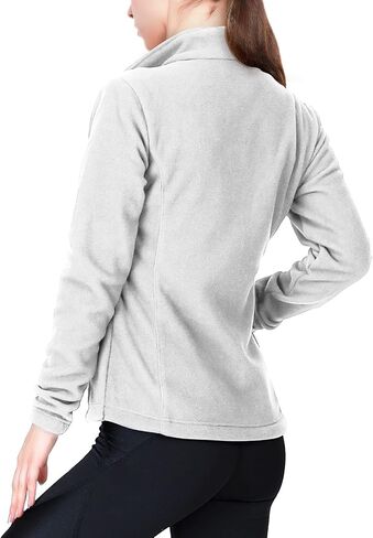 33,000ft Women's Zip Up Fleece Jacket, Long Sleeve Warm Soft Polar Lightweight Coat with Pockets for Winter in Saudi Arabia