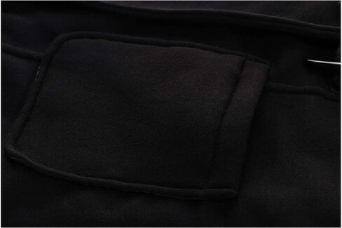 JiangWu Womens Fashion Horn Button Fleece Thicken Coat with Hood Winter Warm Jacket in Kuwait