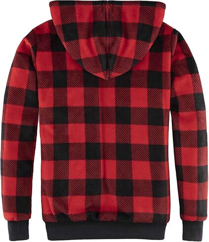 ThCreasa Womens Sherpa Fleece Lined Hoodie Jacket Plaid Flannel Zip up Hooded Sweatshirt Jackets in Saudi Arabia