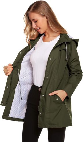 ZHENWEI Womens Lightweight Hooded Waterproof Active Outdoor Rain Jacket S-XXL in Kuwait