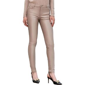 Womens Stretchy Jeggings, Faux Leather Legging Pants with Pockets, Regular and Plus Size