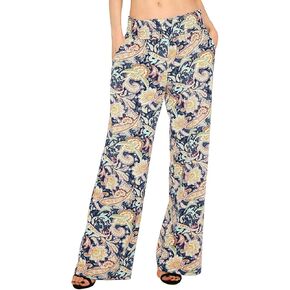 Urban CoCo Women's Boho Palazzo Pants Wide Leg Beach Pants High Waisted Lounge Pants with Pockets