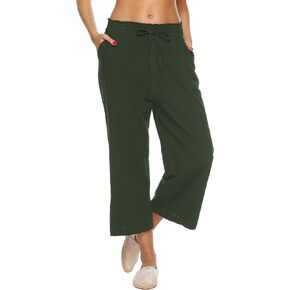 LNX Womens Linen Pants High Waisted Wide Leg Drawstring Casual Loose Trousers with Pockets in Saudi Arabia
