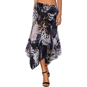 DJT Women's Flowy Handkerchief Hemline Midi Skirt in Saudi Arabia