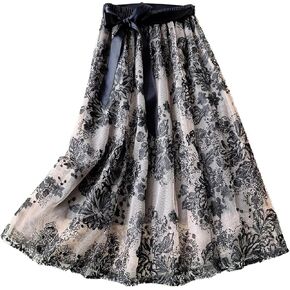 Femiserah Women's Long Rainbow A Line Tulle Tutu Skirts Tiered Skirt Petticoat in Saudi Arabia