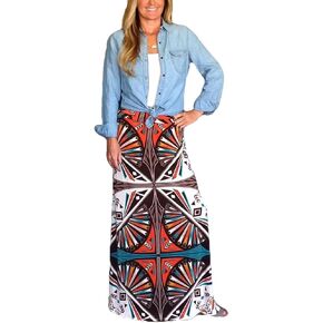 تنورة Yinggeli النسائية الطويلة ذات الطباعة البوهيمية