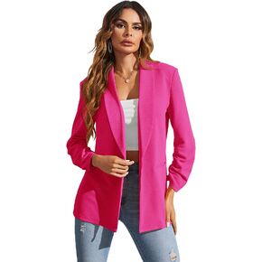 WDIRARA Women's Long Sleeve Open Front Blazer Casual Work Office Jacket in Saudi Arabia