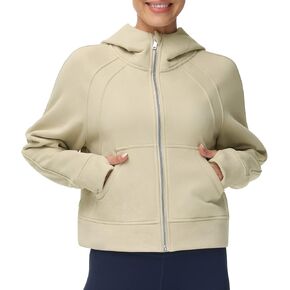THE GYM PEOPLE Women's Full-Zip Up Hoodies Jacket Fleece Workout Crop Tops Sweatshirts with Pockets Thumb Hole in Saudi Arabia