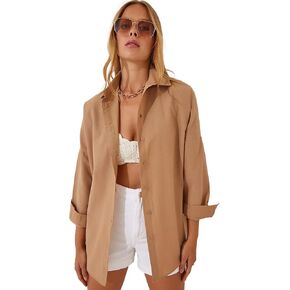 BIG DART Oversized Button Down Shirts for Women, Dressy Casual Long Sleeve Blouses Summer Tops Tunics in Saudi Arabia