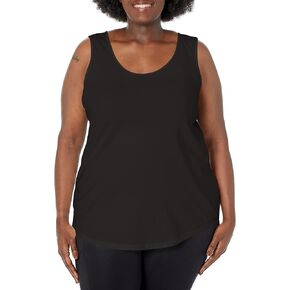 JUST MY SIZE Women's Size Cotton Jersey Shirttail Tank Top, Plus Sleeveless Shirts in Saudi Arabia