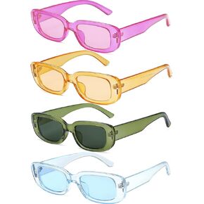 Tskestvy 4 قطع نظارات شمسية كلاسيكية كلاسيكية نظارات شمسية مربعة صغيرة مستطيلة 90s نظارات عصرية Y2K للنساء جمالية in Kuwait