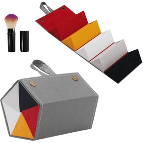 XXRCBag Travel Sunglass Organizer, Portable Multiple PU Eyeglass Case Organizer, Foldable Hanging Eyeglass Storage