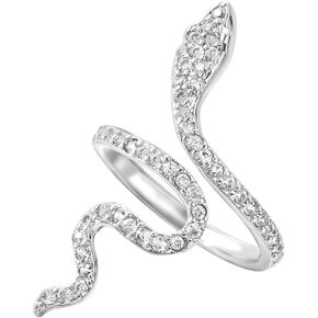 HEIMAXING Snake Ring for Women, Cubic Zirconia Opening Adjustable Animal Band Ring, Fashion Rhinestones Jewelry Gifts for Teen Girls Friend Family Lover in Kuwait
