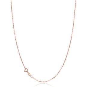 Jewlpire Solid 18k Gold Over 925 Sterling Silver Chain Necklace for Women Girls, 1mm Cable Chain Necklace Sturdy & Shiny Women's Chain Necklaces 14/16/17/18/20/22/24 Inch
