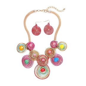 Barode African Statement Choker Necklaces Colorful Chunky Bib Collar Necklace Ethnic Indian Tribal Jewelry Set for Women