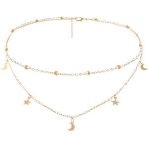قلادة بسلسلة طبقات من BaubleStar Star Moon Charm للنساء والفتيات in Kuwait