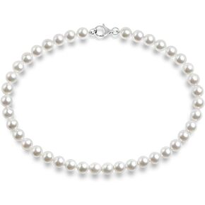 PAVOI Sterling Silver Round White Simulated Shell Pearl Necklace Strand | Pearl Choker Necklace | Jewelry for Women in Saudi Arabia