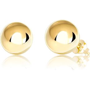 Honolulu Jewelry Company 14K Real Gold Polished Round Ball Stud Earrings, 2mm - 10mm in Saudi Arabia