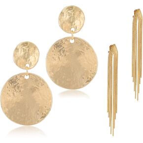 Metal Clip On Earrings Women Gold Clip Earrings For Women Non Pierced Dangle Drop Earrings Statement Retro Fake Earrings Multiple Styles