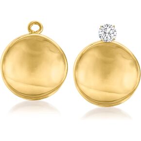 سترات روس سيمونز 14kt الذهب الأصفر مقعر صغير القرص انخفاض القرط in Kuwait