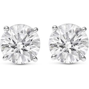 2 Carat Total Weight Round Diamond Solitaire Stud Earrings 14K White Gold 4 Prong Push Back (K-L Color I1-I2 Clarity) in Saudi Arabia