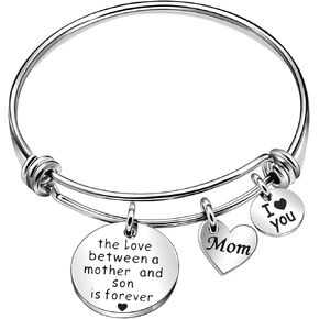 هدايا مجوهرات الأم والابن من أساور الأم أنا أحبك أساور فضية سحر للأم - الحب بين الأم والابن إلى الأبد in Kuwait