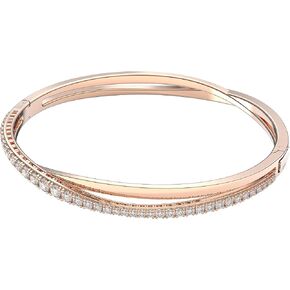 SWAROVSKI Twist Rows Crystal Bracelet Collection, Rhodium & Rose Gold Tone Finish, Clear Crystals