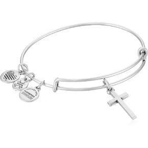 مجموعة مجوهرات كروس للنساء من Alex and Ani Divine Guides، قلادة وسوار متطابقان، لمسة نهائية رافايلية in Kuwait