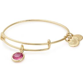 سوار Alex and Ani Birthstones قابل للتوسيع للنساء، سحر كريستالي لكل شهر، لمسة نهائية لامعة، من 2 إلى 3.5 بوصة