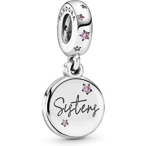 PANDORA Jewelry Forever Sisters Dangle Cubic Zirconia Charm in Sterling Silver, No Box in Kuwait