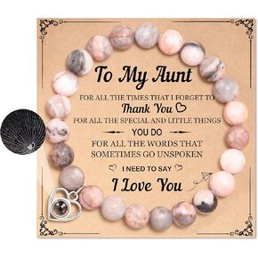 LAVEIR Mom/Aunt/Grandma/Mother in law Gifts, I Love You 100 Languages Bracelets from Daughter Niece Granddaughter