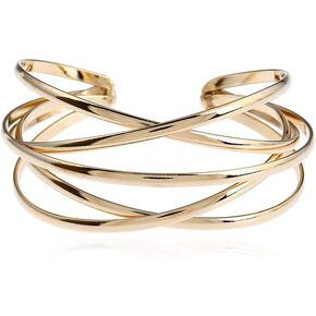 FUTIMELY Cuff Bracelet for Women,Multi-layer Cross Wire Bangle Bracelet Open Adjustable Wide Cuff Bracelet for Teen Girls Fashion Jewelry