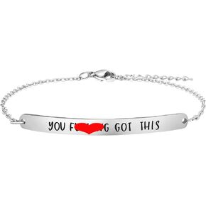 JoycuFF Personalized Gifts for Women Motivational Friendship Bracelets Inspire Mantra Message Engraved