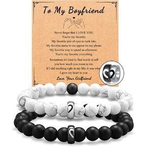 UNGENT THEM Matching Couple Ring Bracelets Gifts for Boyfriend Husband Fiance Soulmate Girlfriend Wife Valentine's Day Anniversary Birthday Engagement Gift in Saudi Arabia