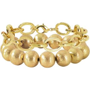 LALAPPLE Gold Plated Beaded Acrylic Bamboo Tube Bangle Bracelets for Women, Colorful Chunky Curved Tube With Gold Pieces Beads Stretch Bracelet Friendship Summer Beach Jewelry