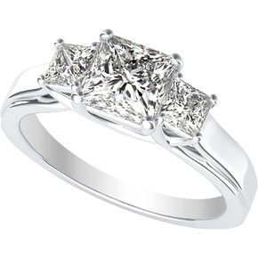 3 خاتم خطوبة ألماس من ثلاثة أحجار من GIA معتمد من البلاتين (مجموعة فاخرة باللون D-E VS1-VS2) in Kuwait