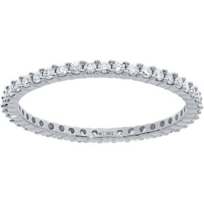 La Joya 1/3-1 CT TW Certified Lab Created Diamond Eternity Band for Women | Sparkling 10k Solid Gold Anniversary Bands, Stackable Bands, and Diamond Wedding Rings for Women