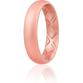 Women Silicone Wedding Ring Inner Arc Ergonomic Breathable Design Rubber Wedding Band 5.5mm Wide 2mm Thick Rubber Rings for Women