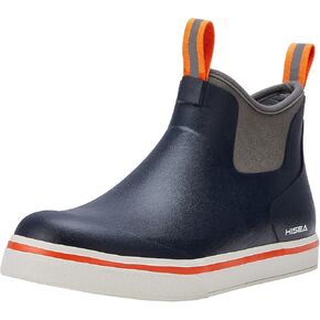 HISEA Men's Deck Boots Saltwater Fishing Booties Waterproof Ankle Rain Boots High Traction